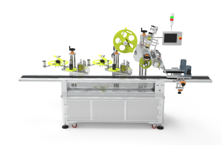 瓶子頂部及側面不干膠貼標機