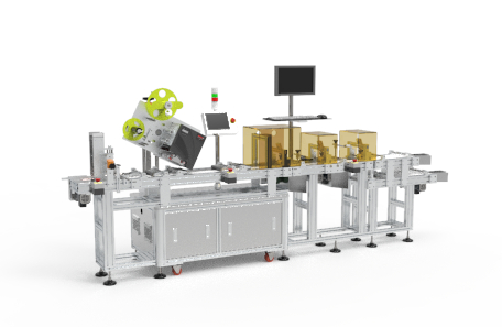 未定型盒分頁不干膠貼標機